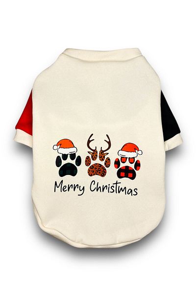 PetiliDünya Santa Claus Dog Pattern Cat Outfit - Christmas Sweatshirt