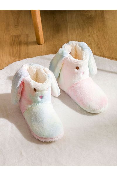 Bright Rainbow Rabbit Model βελούδινες μπότες για το σπίτι Rainbow