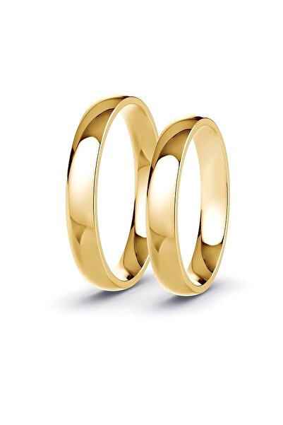 Kaya The Third Love Me 3mm Parlak Altın Renk Kararmaz Klasik Ince Bombeli Çelik Alyans Yüzük Lm-332