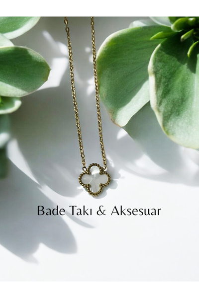Bade Brand Model Gold Color Single Clover Steel Necklace