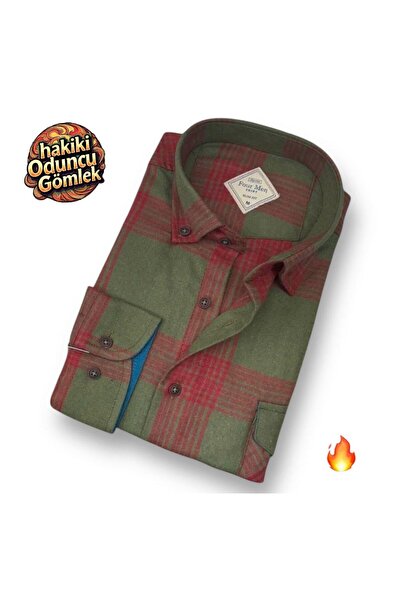 EREN STYLE Зимова бавовняна сорочка з довгими рукавами для чоловіків (стандар...