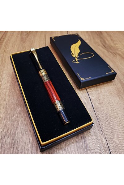 Epilons Gold Patterned Metal Roller Pen Zenvia-Tg4356