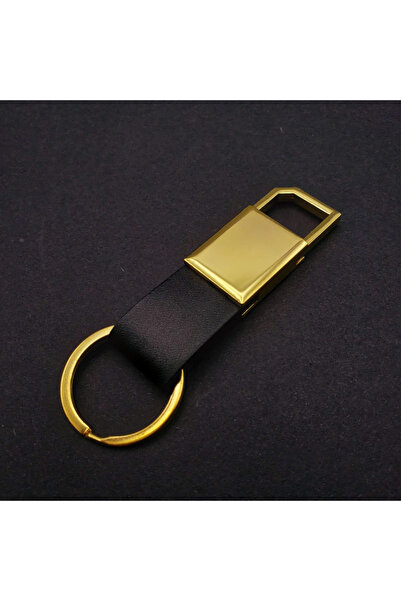 Skygo Metal Leather Keychain Black Gold