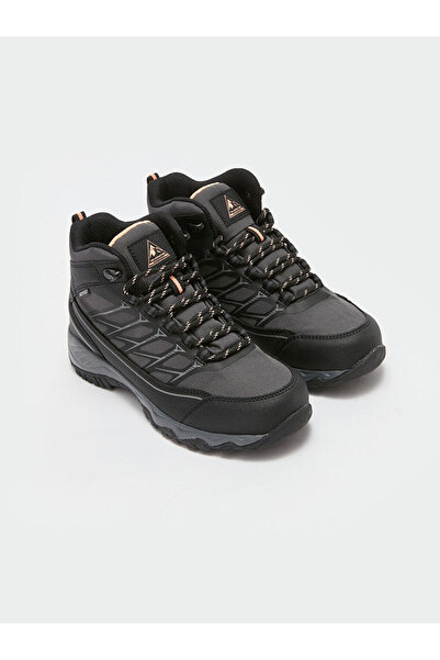 LC Waikiki Black Lace-Up Waterproof Women's Trekking Boots