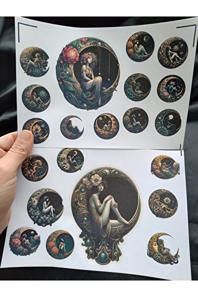 Pink Swan Craft Set de autocolante pentru fete cu flori de epocă așezate pe l...