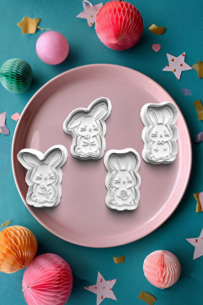 Kirpilab مجموعة قوالب تشكيل العجين لصنع الكعك للأطفال على شكل أرانب لطيفة مكو...