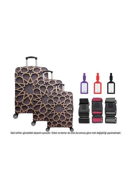 Bagacar Star Set of 3 Luggage Cover, 3 Luggage Belt, 3 Luggage Label