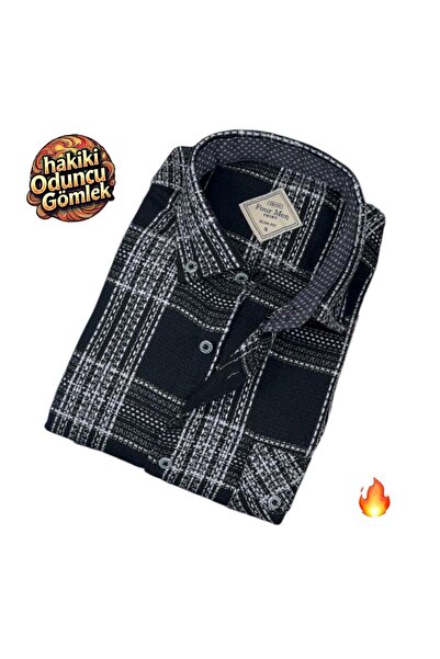 EREN STYLE Зимова бавовняна сорочка з довгими рукавами для чоловіків (стандар...