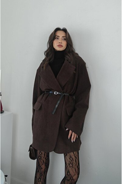 Havoş Brown Glendale Belted Stamp Jacket