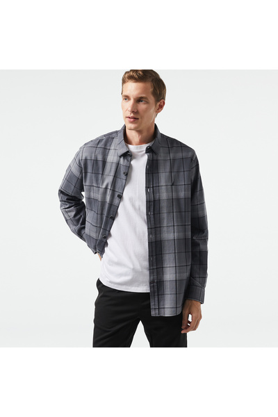 Nautica Erkek Gri Classic Fit Gömlek