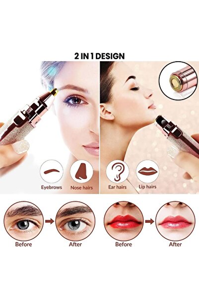 İBOVİA Simli Yüz ve Kaş Epilatörü – 2 Başlıklı Tüy Alma, Kaş, Bıyık, Yüz Epilasyon Makinesi