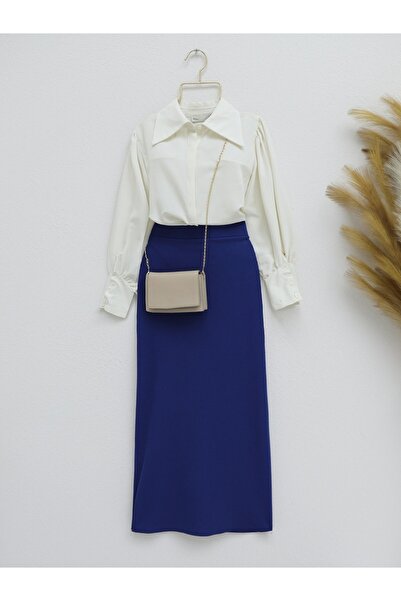 Modamorfo Importált krepp tollszoknya - Indigo