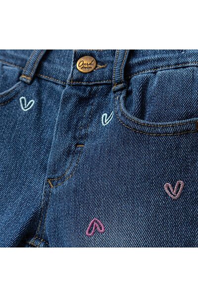 Overdo Heart Embroidered Girl's Jeans