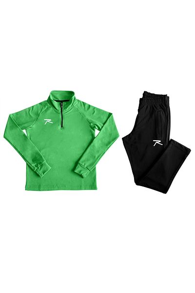 raru Puer Green Kids Tracksuit - Half Zipped