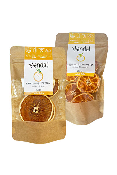Mandal شرائح البرتقال المجفف واليوسفي 50 جرامًا من شرائح الفواكه المجففة