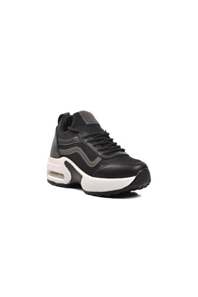 İncim ®| Hex Women's Black-White High Thick Air Sole Comfortable Fusped Walki...