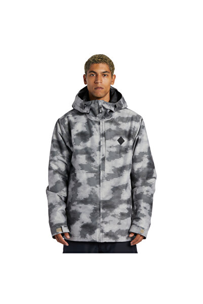DC Basis Print Erkek Gri Snowboard Ceketi ERKEK SNOWBOARD CEKETİ ADYTJ03064