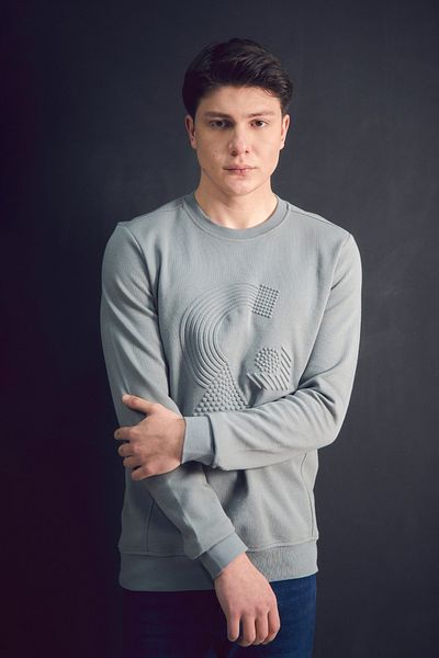 Fulla Moda Φούτερ με ανάγλυφο σχέδιο με λαιμόκοψη