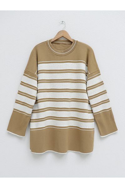 Modamorfo Πλεκτό τουνίκ Mink Casual Crew Neck