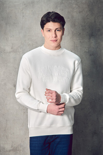 Fulla Moda Φούτερ με κεντημένο γιακά με 3 κλωστές