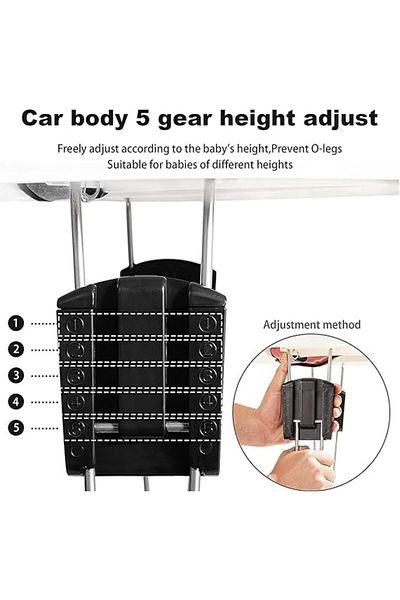 COOYA Baby Walker, Foldable, 9-Height Adjustable, Anti-Rollover, Mute Wheels, Breathable Cushion
