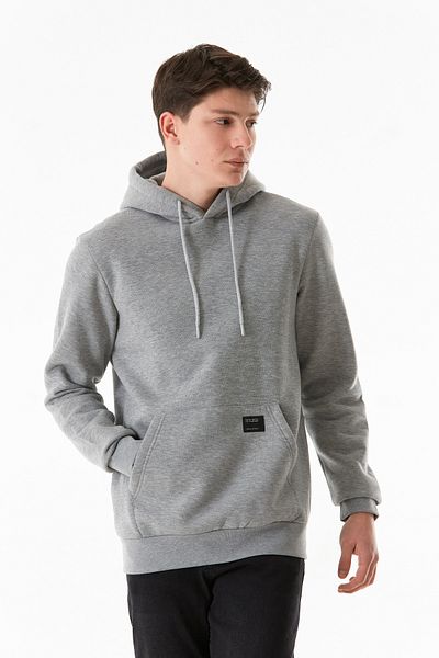 Fulla Moda سويت شيرت أساسي بجيب الكنغر - 3 غزل هوديي