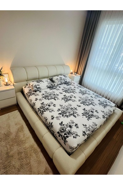 BAHİRA HOME Double - Fitted Sheet with Elastic and Pillow Cover