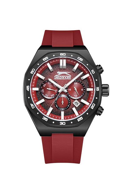 Slazenger Sl.09.2341.2.02 - 5 Atm Waterproof Red Erke with Silicone Cord All Functions Active