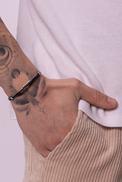 Fjellor سوار Denethor للرجال من الفولاذ المقاوم للصدأ باللون الفضي والأسود