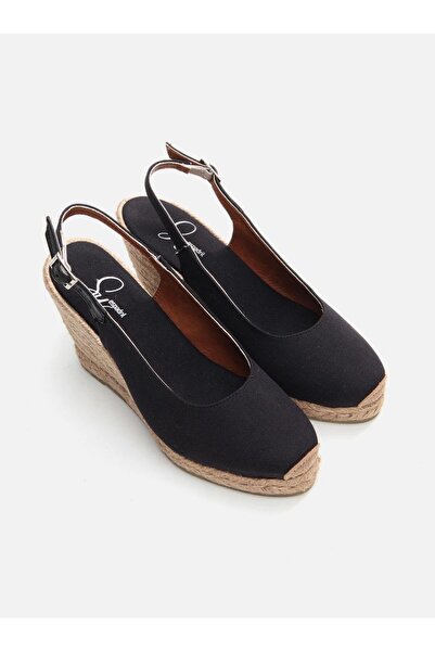 Su Espadril Pippa Siyah Kadın Dolgu Topuklu Espadril