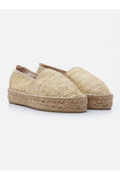 Su Espadril Natura Naturel Kadın Düz Espadril