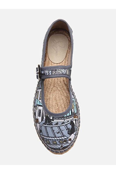 Su Espadril Paris Kara Kedi Kadın Düz Espadril