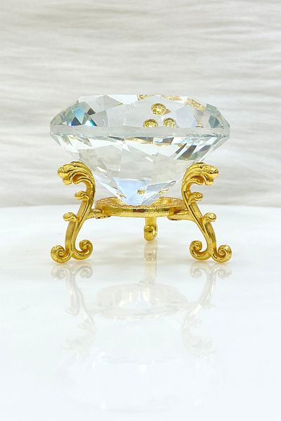 ZEYMERADE Gold 2-Piece Glass Ring Riser and Groom Coffee Presentation Tray