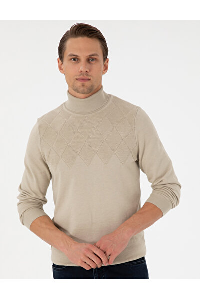 Pierre Cardin سترة تريكو بياقة مدورة ضيقة من Kum Melange 50300507-VR123