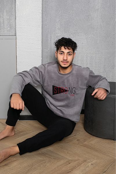 Sude HOMEWEAR ΑΝΔΡΙΚΗ ΣΕΤ ΠΙΤΖΑΜΑ FLEECE