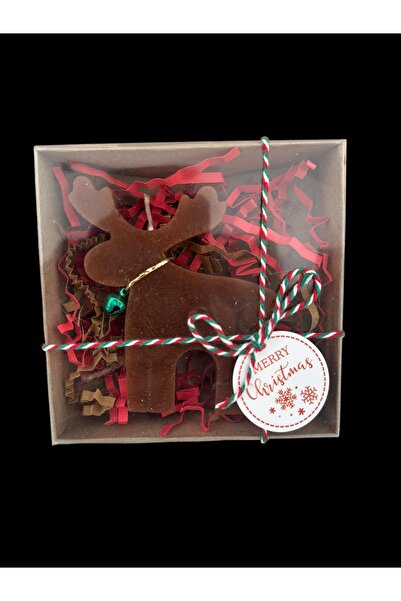 magnocandles Decor de cerb cu tematică de Crăciun maro, opțiune de cadou eleg...