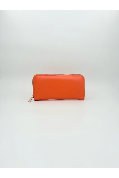 UCCELLO Orange Single Zipper Medium Women's Wallet