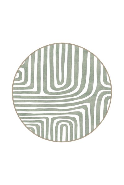 Rugs Modern Halı Berlin Green Blue Wavy Themed Decorative Carpet and Washable...