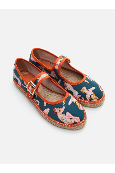 Su Espadril Paris Mayolu Kız Kadın Düz Espadril