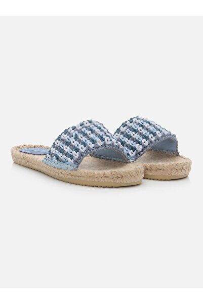Su Espadril Jade Mavi-saks Kadın Örgü Espadril Terlik
