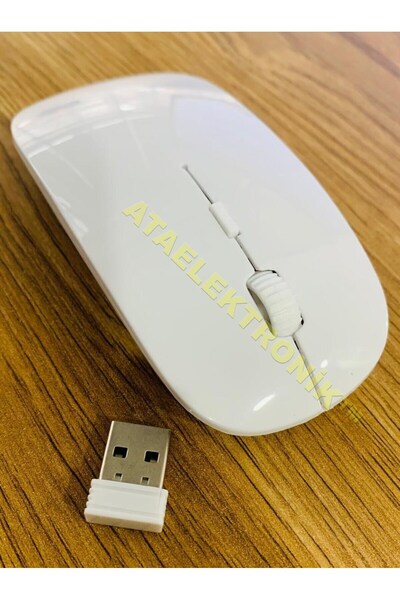 ATAELEKTRONİK Slim Sessiz Kablosuz Mouse 2.4g Notebook Laptop Tvbox Tv Box Uy...