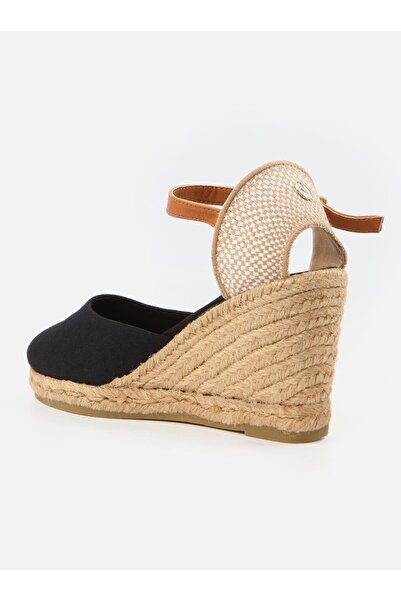 Su Espadril Kate Siyah Kadın Dolgu Topuklu Espadril