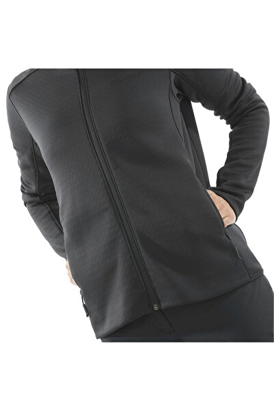 Salomon Sntial Midfleece Fz W - Women &Apos; S Black Fleece, Full Zip Lc 2294000
