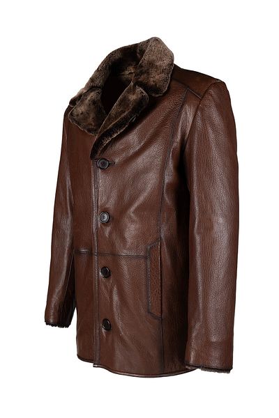 Tamer Tanca Men's Genuine Leather Brown Leather Coat