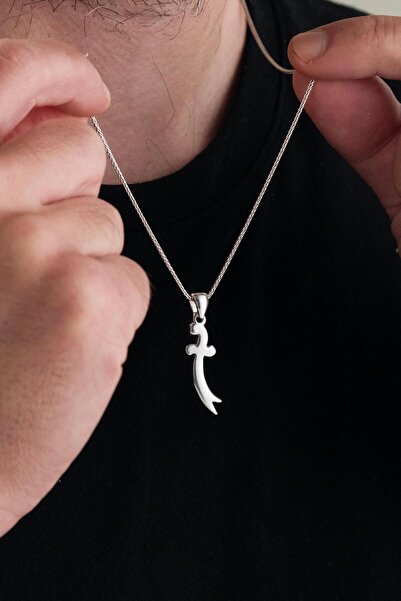 Tmt Silver GÜMÜŞ HZ ALİ ZÜLFİKAR KILIÇ KILICI Erkek Kolye