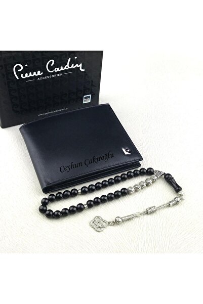 Pierre Cardin İsme Özel Deri Cüzdan + İsme Özel Tesbih Seti