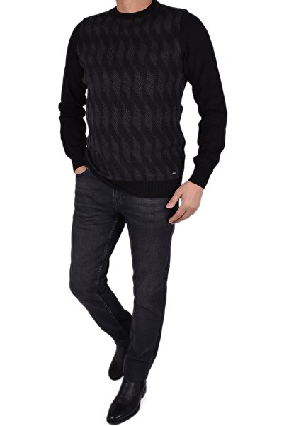 Brango BRG-21174 BİSİKLET YAKA DESENLİ KAZAK