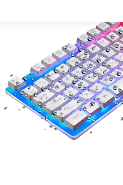 MASLİNG Profesyonel Işıklı klavye - mouse- mousepad Led Işıklı Rgb Laptop Pc Uyumlu 1+1 Hoparlör MAS-38