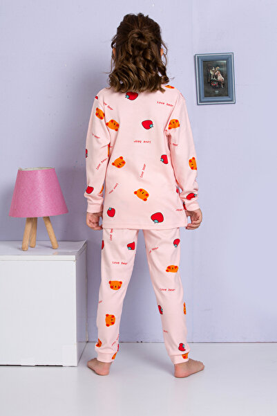 MADALİNA Σετ πιτζάμες για κορίτσια 100% βαμβακερό σερβιτόρο αγόρι ροζ φράουλα