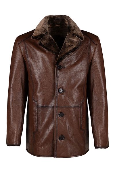 Tamer Tanca Men's Genuine Leather Brown Leather Coat